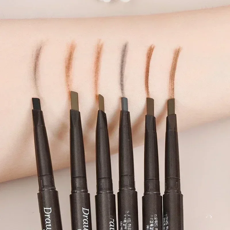 Double Head Eyebrow Enhancers Pencil Tattoo Waterproof Long Lasting Professional Brow Pen With Eyebrow Brush Natural Eye Makeup-animated-img