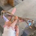 Fashion Cat Eye Sunglasses Women Men Anti Blue Light Transparent Glasses New Fashion Triangle Frame Eyeglasses Reading Eyewear preview-4