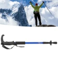 3 Section Portable Hiking Pole Aluminum Alloy Adjustable Heigh Walking Stick Shock Resistant Mountaineering Pole preview-1