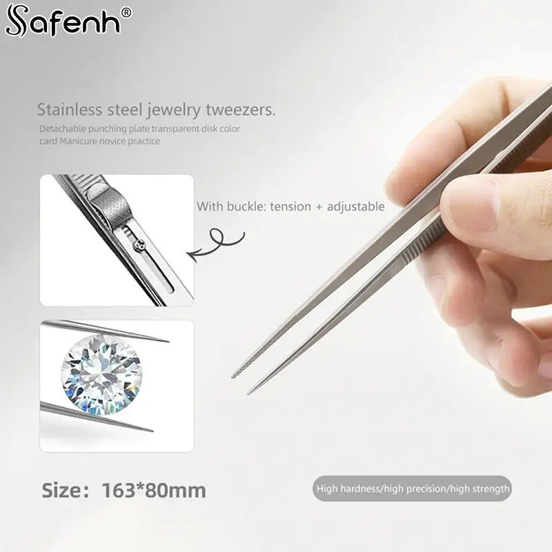 Jewelry Tweezers Professional Slotted Stainless Steel Tweezers Multipurpose  Tweezers for DIY Diamond Gem Jewelry 