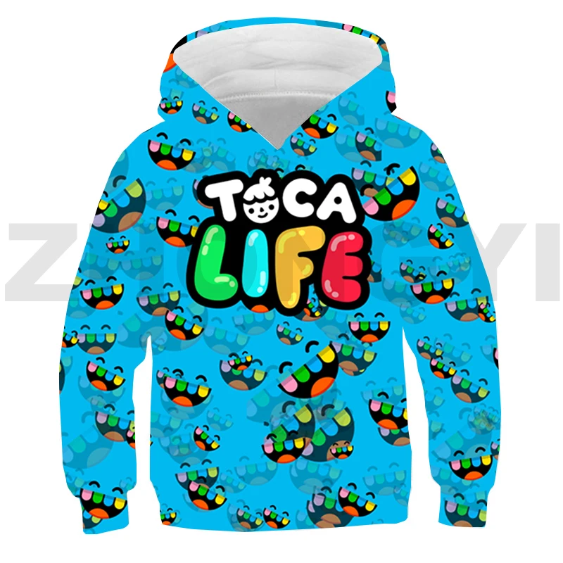 Kids Hot Game Toca Life World Cartoon Print Hoodies Girls Cute Boca And  Gacha Pattern Pink Sweatshirt Boys Cool White Clothes - AliExpress