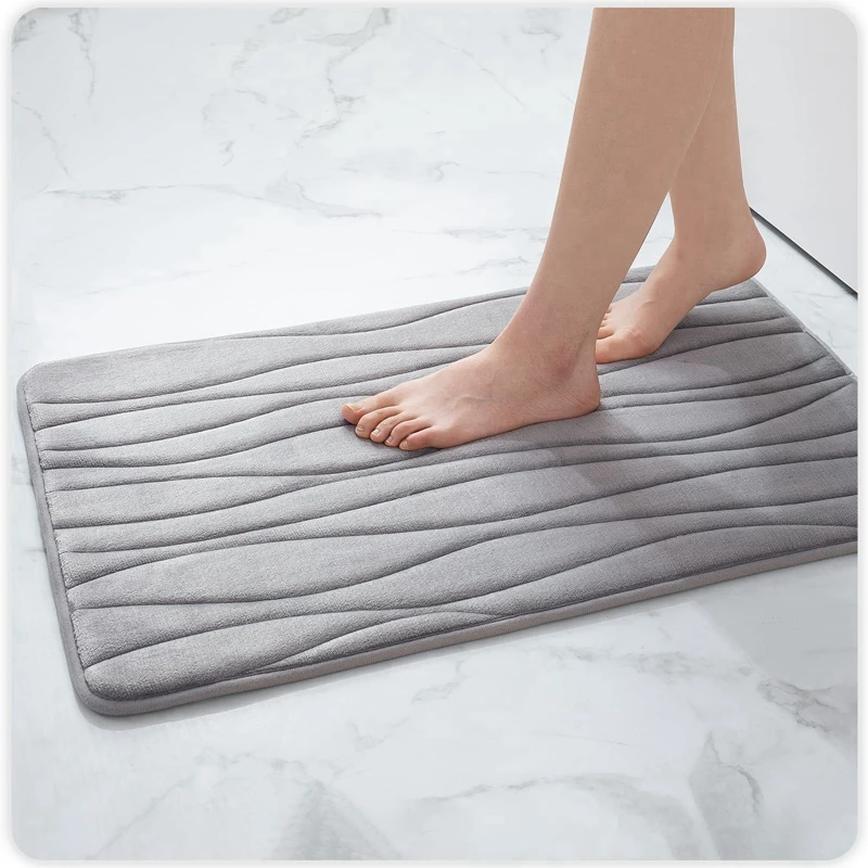 Olanly Silicone Bath Mat Non-Slip Shower Bathroom Rug Memory Foam