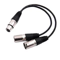 30cm 3 Pin XLR FEMALE Jack To Dual 2 MALE Plug Y SPLITTER Cable Adaptor 1 FT Foot Cord preview-2