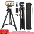 NA3560 Phone Tripod 55in Professional Video Recording Camera Photography Stand for Xiaomi HUAWEI iPhone Gopro with Selfie Remote preview-1