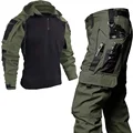 Tactical Suits Milita Uniform Hiking Hunting Pants Men Combat Shirts Training Durable Breathable Camo Wear-resistant Cargo Pant preview-1