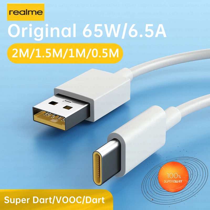 6.5A Super Dart VOOC Original 65W Charge Type-C Cable USB C Fast Charging For Realme GT 2 9 Pro 8 7 X50 OPPO Find X2 Reno 3 30W-animated-img