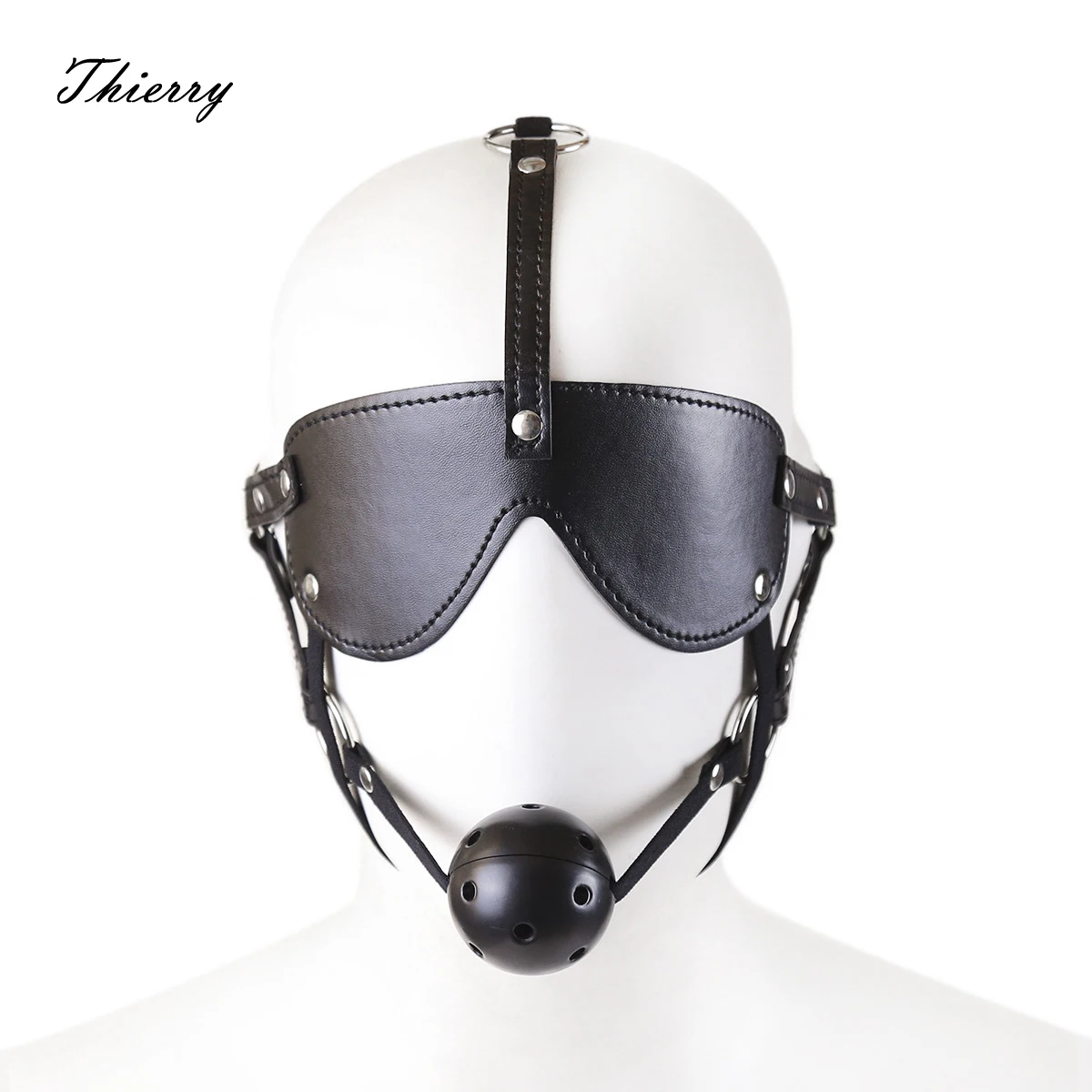 Αγορά Sex products | Thierry Ball Gag with Blindfold PU Leather Head  Restraint Bondage Belt for Women for Men Sex Products for Adult Sex Game