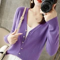 Women's cardigan 2024 single shoulder knitted long sleeved warm knitted cardigan Korean version fashionable spring casual sweate preview-4