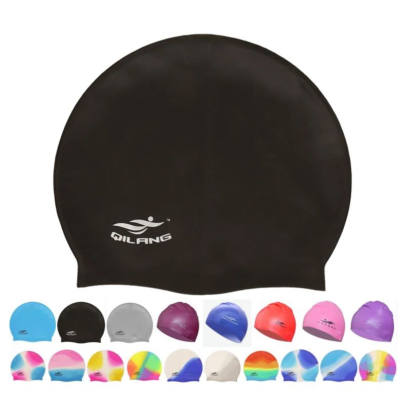 Купить Плавание Waterproof Silicone Swim Caps Women Men High Elastic