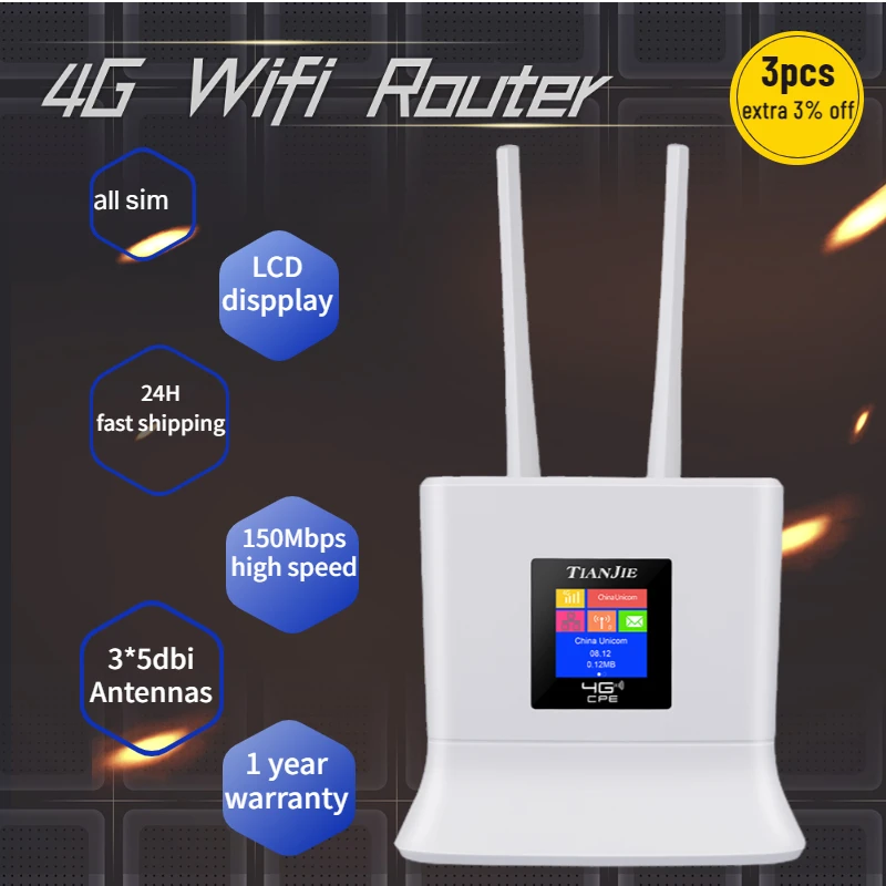 Купить Алиэкспресс | TIANJIE 150Mbps 4G Router LTE CPE SIM Card ...