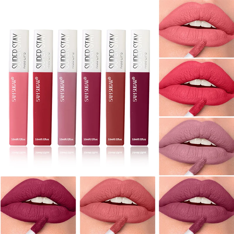 Velvet Matte Lipstick Set Long Lasting Makeup Lip Gloss Non Stick Cup Stain Lipglaze Beauty Women Waterproof Korean Cosmetics-animated-img