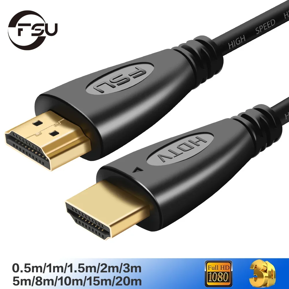 כבל HDMI איכותי בציפוי זהב, אורך לבחירה עד 15 מטר לחיבור למחשב או לטלוויזיה