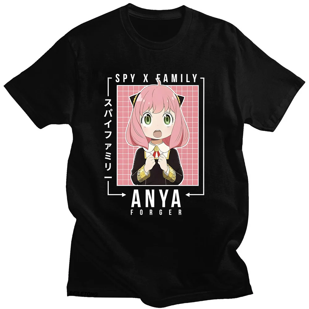Spy x Family Anya Forger T-shirt Girls Cotton t shirt Summer Short-sleeve Tees Japanese Style Fashion tops Plus Size Cartoon Tee