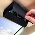 Car Glasses Holder Universal Sun Visor Suede Leather Sunglasses Case Microsoft Eyeglasses Hanger Glasses Box Organizer