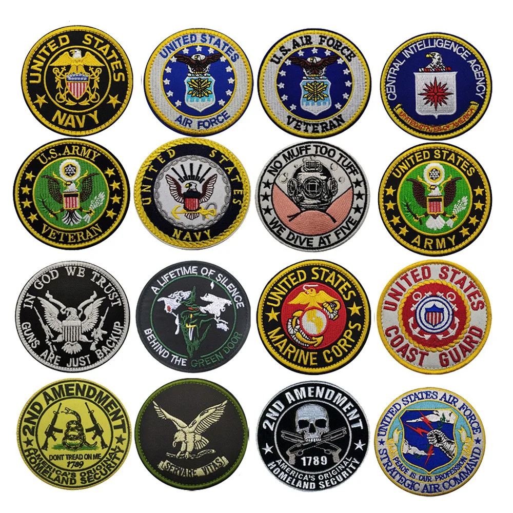 Army Fan Tactical Bag Accessories American Bee Nurse Embroidered Cloth Patch Eagle Double Gun Skull Diving Cap Backpack Patch-animated-img