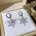 Sparking Snowflake Earrings For Women Shiny Zircon Imitation Pearl Firework Exquisite Earring Christmas New Year Party Jewelry preview-1