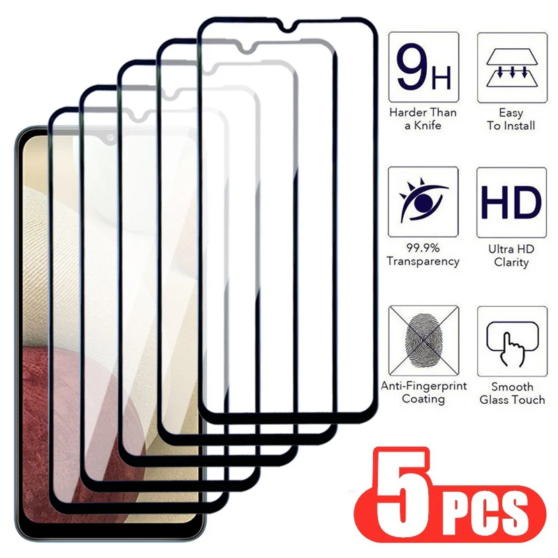 5Pcs Protection Glass For Samsung Galaxy A02 A12 A22 A32 A42 A52 A72 Screen Protector M02 M12 M22 M32 M42 M52 M62 Tempered Film-animated-img