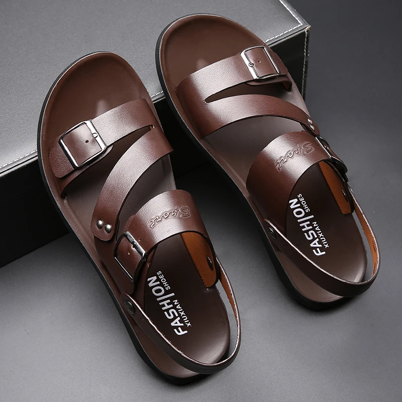 Men Sandals 2022 Leather Genuine Men 