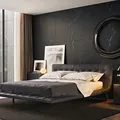 Italian Light luxury onda leather bed Modern simple Master Bedroom 1.8m double master bedroom designer minimalist leather bed