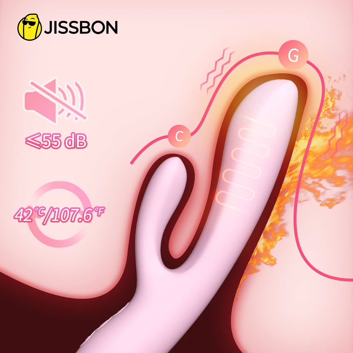 Jissbon Double Penetration Vibrators Rabbit Burning Sakura Pussy Toys 8 Vibration Modes Heating Dildo Vibrator For Sex Machines