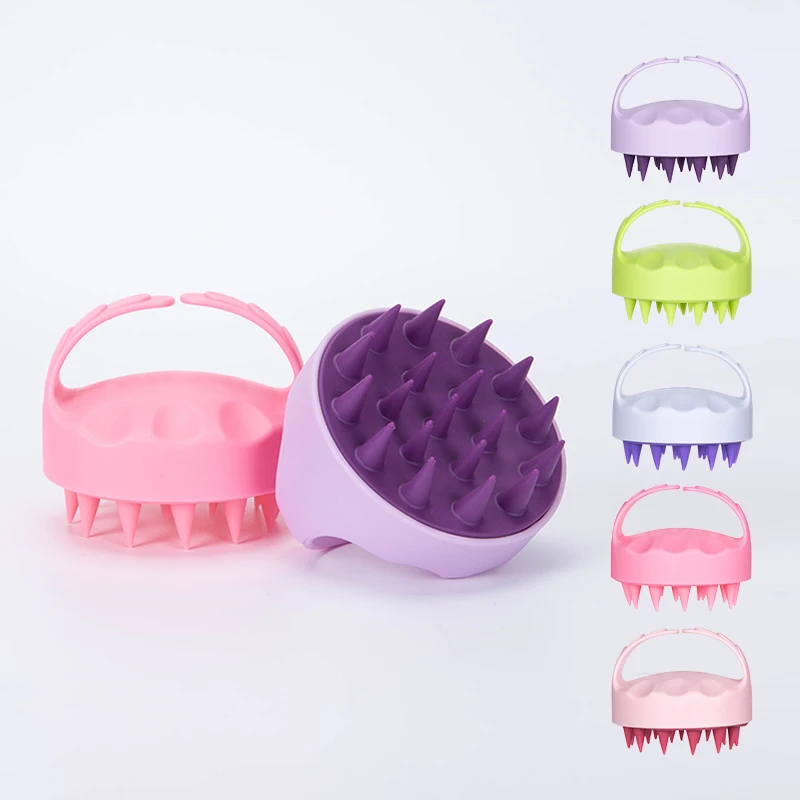 Shampoo Head Scalp Massage Brush Silicone Soft Skin Friendly Hair Washing Massager Comb SPA Massage Brush Beauty Hair Tool Salon-animated-img