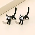 New Funny Small Black Cat Earring for Women Girl Fashion Cute Animal Kitten Earrings Fashion Party Festival Piercing Jewelry preview-2