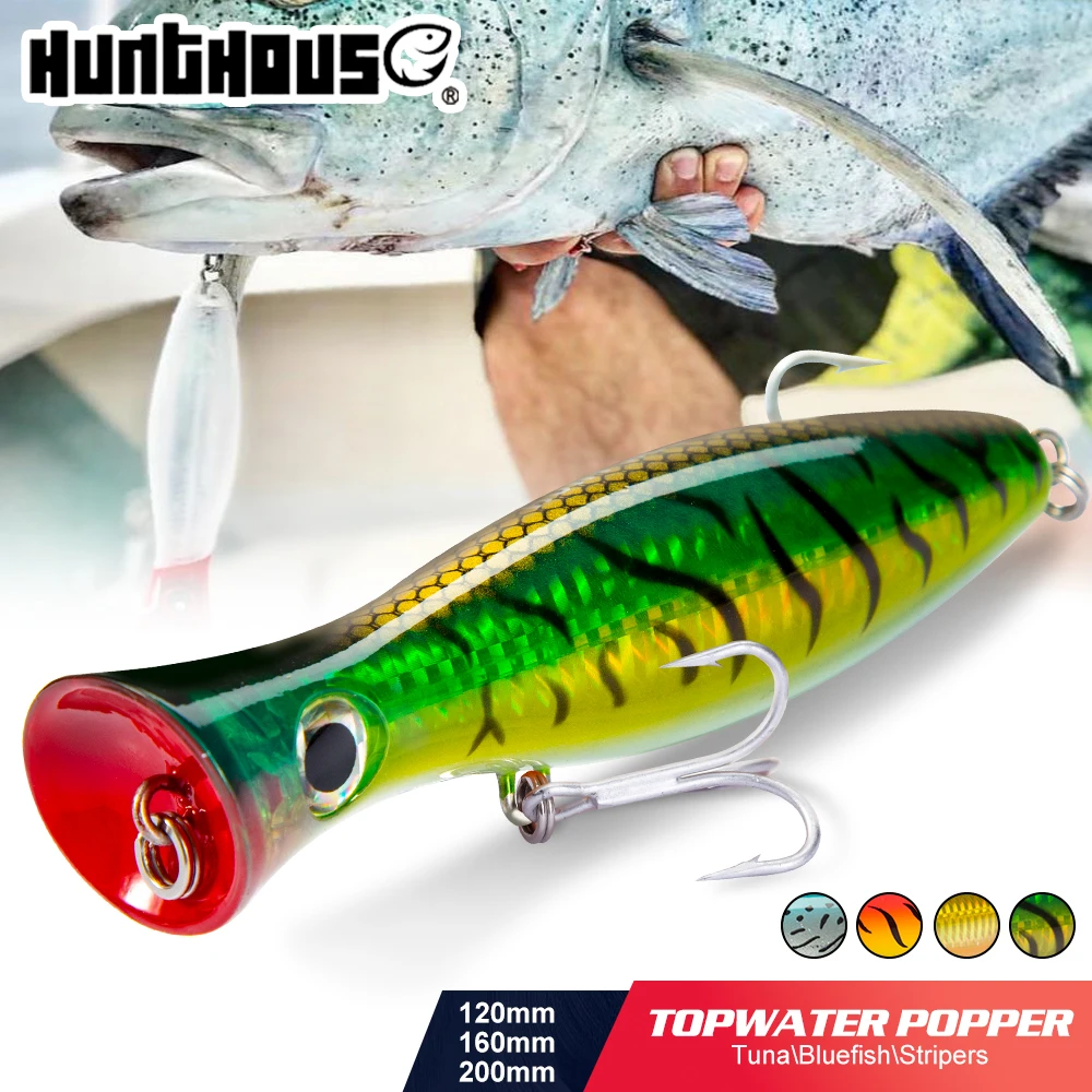 Αγορά Ψάρεμα  Hunthouse Fishing Lure 200/160/120mm 150/83/43g Big GT  Popper Hard Lure For Fishing Bass Fishing Tackle Musted Hook