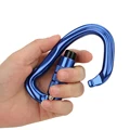 Automatic Locking Climbing Carabiner D Shape Buckle High Load Bearing Keyring Snap Hook For Camping Mountaineering preview-3