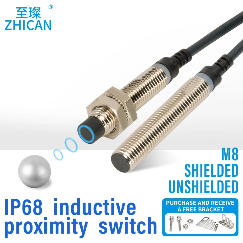 IP68 waterproof proximity switch high temperature sensor M8 diameter metal sensor NPN normally open PNP three-wire 24V-animated-img