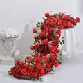 Artificial Flower Runner Wedding Decoration Floral Backdrop Arrangement Party Props Table Flower Runner Event Party Floral Decor preview-2