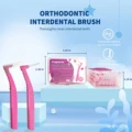 Kingubznis Interdental Brush Orthodontics Toothpicks Short Handle Stainless Steel Floss Angle Head Inter Dental Brushes preview-5