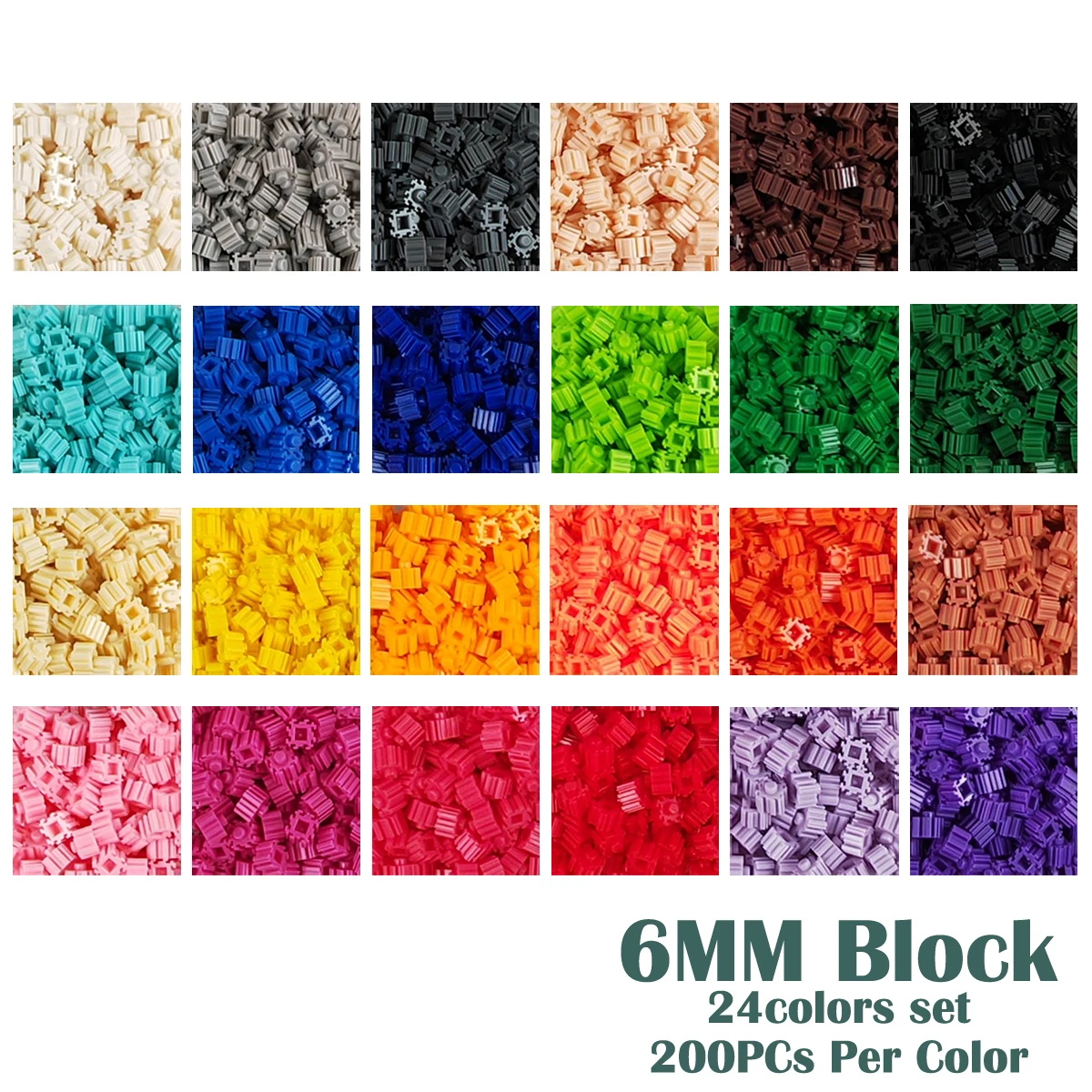 2400/4800PCs 6*6mm 24Color 200PCs/color Pixel Art Puzzle Building Blocks DIY 3D Small Brick Puzzle Toy For Children Fun-animated-img