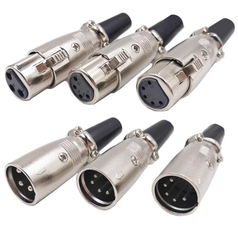 5/20PCS 3Pin 4Pin 5Pin XLR Pug Microphone Canon balanced Connector Male and Female Head Speaker Connector-animated-img