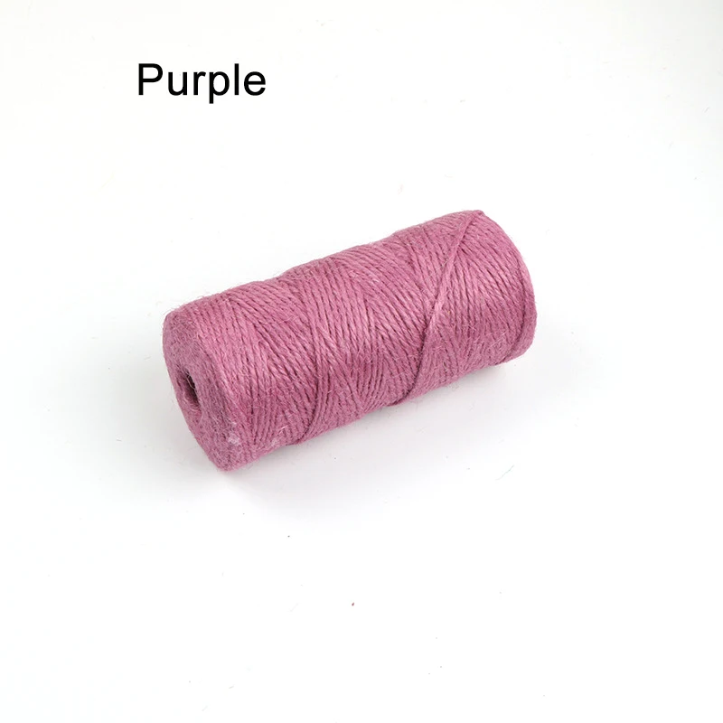 100M/Roll Colorful Jute Twine 2mm 3 Strands Natural Jute String
