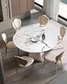 High end square and circular dual-purpose Italian minimalist small unit household multifunctional round table rock panel extenda preview-3