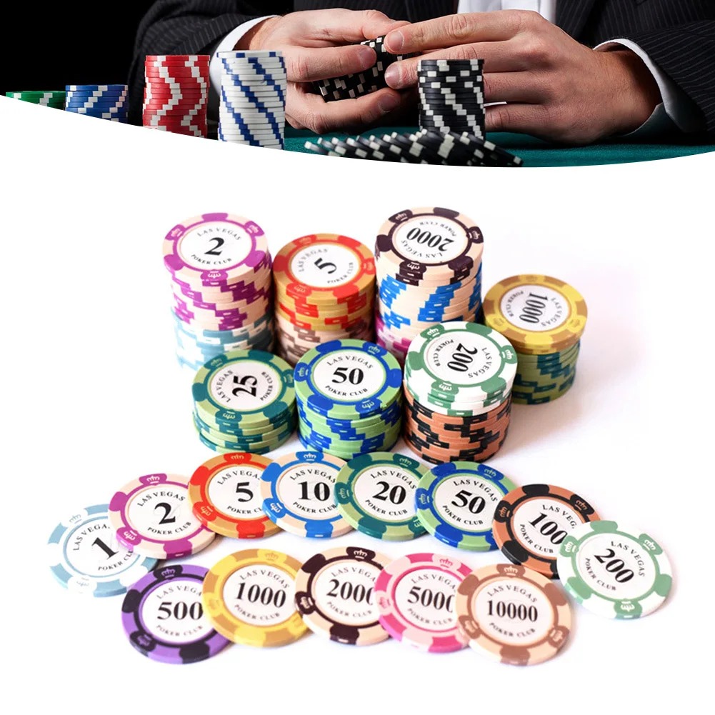 1pc Poker Chips Casino Coins Multi-denomination Gambling Chips Texas Table Games for Mahjong-animated-img
