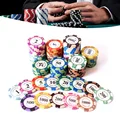1pc פוקר צ'יפס מטבעות קזינו צ'יפס הימורים רב נקובים טקסס משחקי שולחן עבור Mahjong