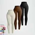 19 Colors Options Women's Seamless Skinny Leggings Sexy High Waist Slim Solid Color Sporty Yoga Leggin XHFZ-319changku preview-2