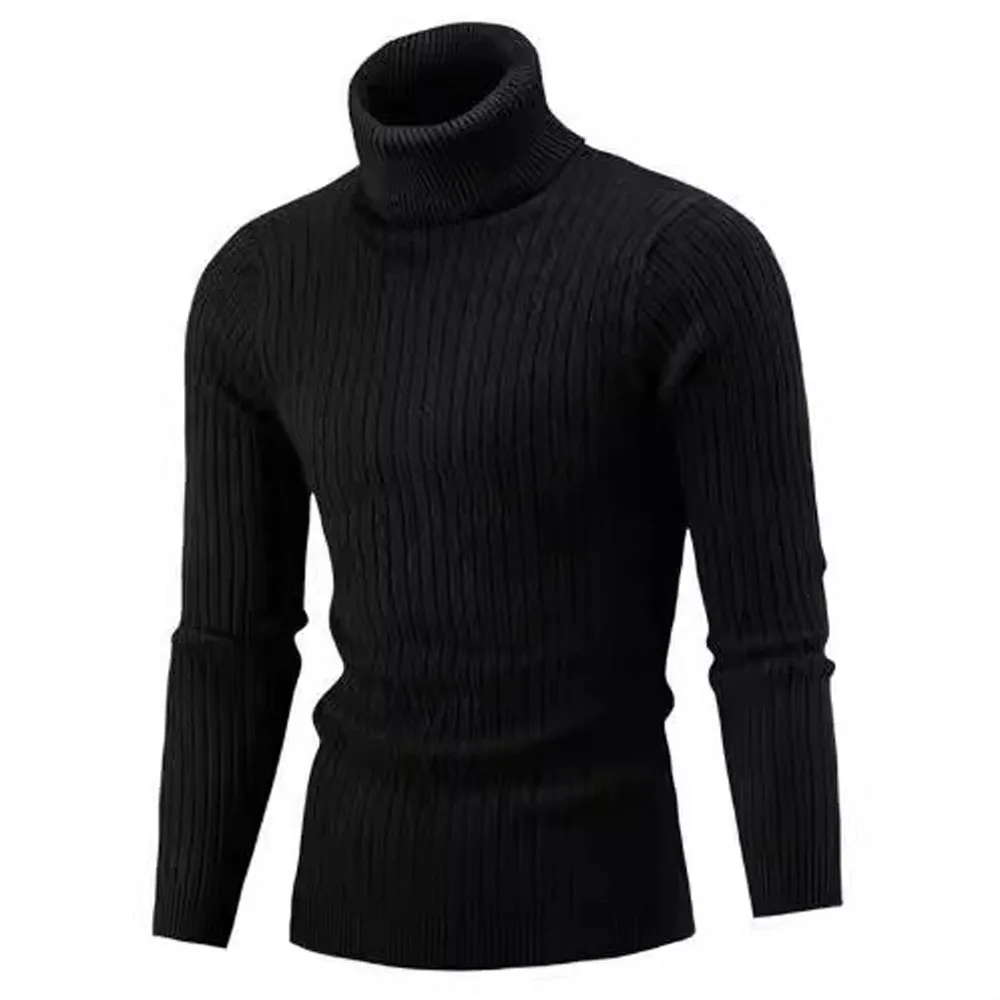 Turtleneck Sweaters Autumn Winter Male Long Sleeve Knitted Slim Twist Pullover Sweaters ZJFS-1515*04-animated-img