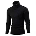 Turtleneck Sweaters Autumn Winter Male Long Sleeve Knitted Slim Twist Pullover Sweaters ZJFS-1515*04 preview-1