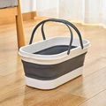 Large Capacity Barrel with Wheel Portable Wash Bucket with Handle Space Saving for Camping Traveling Picnic preview-1