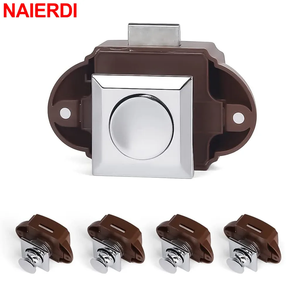 Купить Алиэкспресс NAIERDI 5 Pack Camper Car Push Lock 26mm RV Drawer