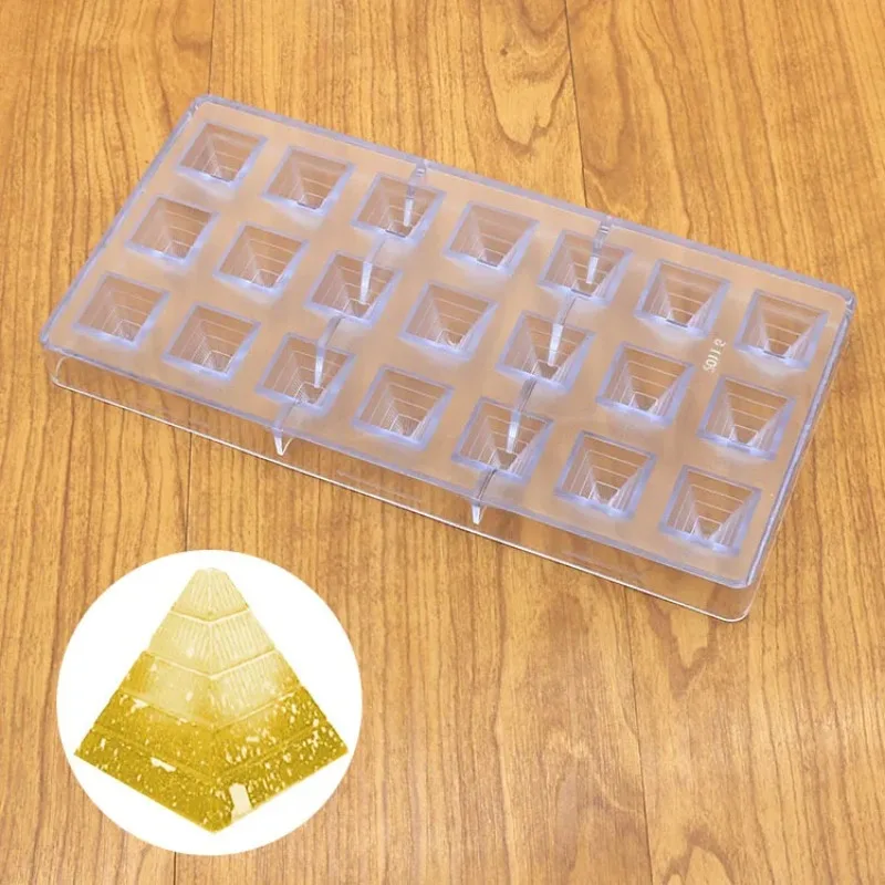 3D Pyramid Shape Polycarbonate Chocolate Moulds,wholesale Pc Plastic Chocolate Square Mold,kitchen Bakeware Pyramid Pan-animated-img