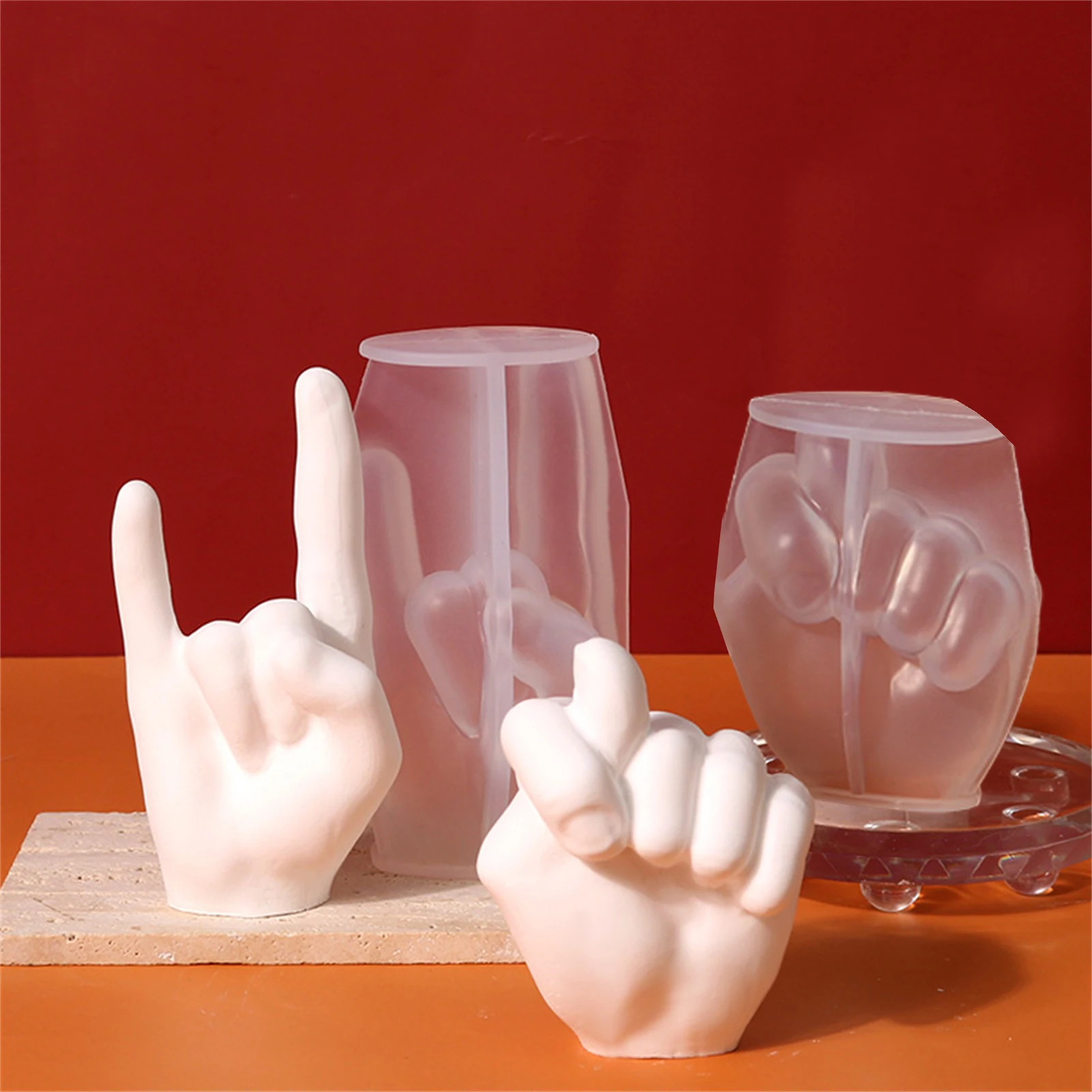 Large 3d Middle Finger Candle Silicone Mold Creative Gesture