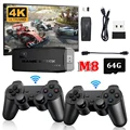Video Game Sticks M8 Console 2.4G Dual Wireless Controller Game Stick 4K 10000 games 64GB Retro game For Dropshiopping Xmas Gift