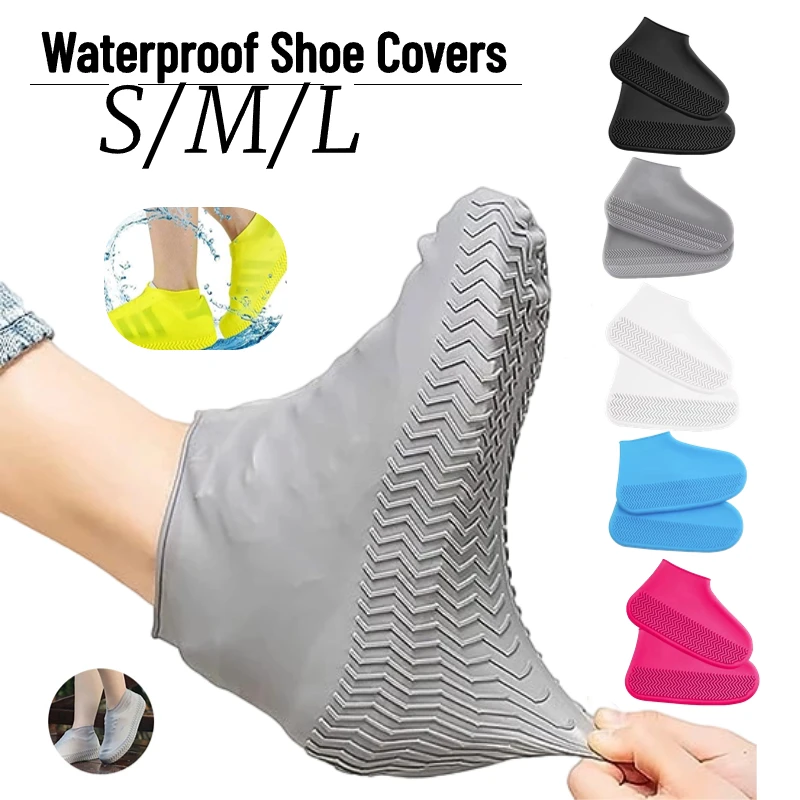 1 Pairs Waterproof Non-Slip Shoe Covers Reusable Outdoor Rainy