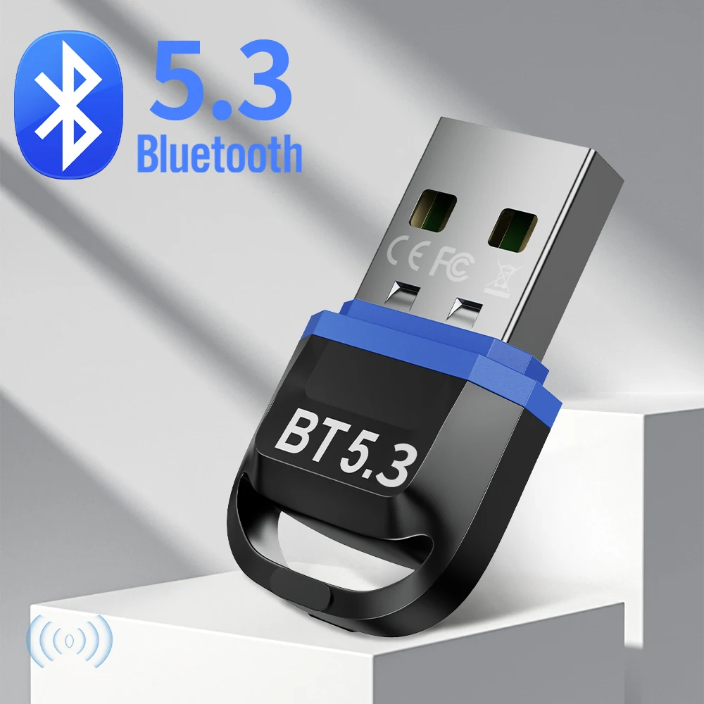 Bluetooth adapter for pc 5.3 USB bluetooth dongle 5.0 bluethoot connector receptor Bluetooth usb key wireless for computer-animated-img