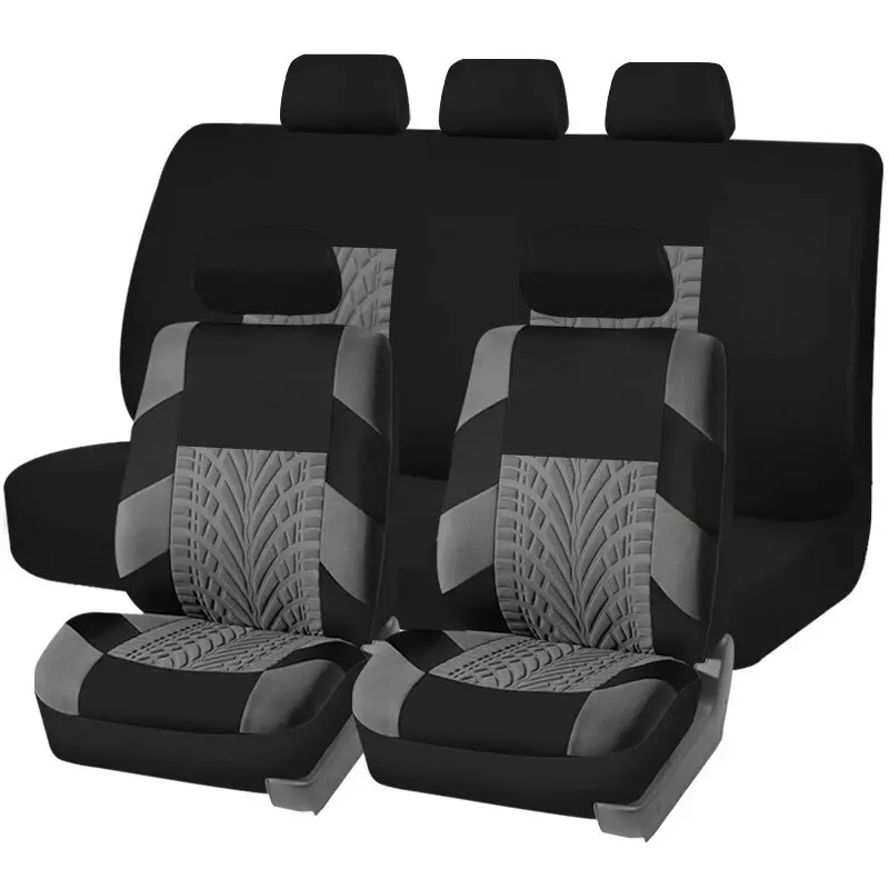 Universal Size Car Seat Covers Full Set Cloth SUV Sedan Van Automotive Interior Cover Airbag Compatible Car Accessories Interior-animated-img