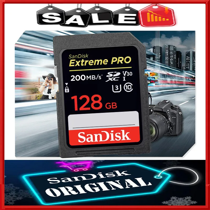 SanDisk Ultra Original SD card 32GB SDHC 64GB 128GB 256GB 512GB SDXC Class10 Memory Card C10 USH-1 Support for Camera Car DV SLR-animated-img