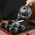 Zisha Teapot Tea Set Large Capacity Chinese Vermilion Teapot Single Pot Kung Fu Tea Set Teaware Kitchen Dining Bar Home Garden